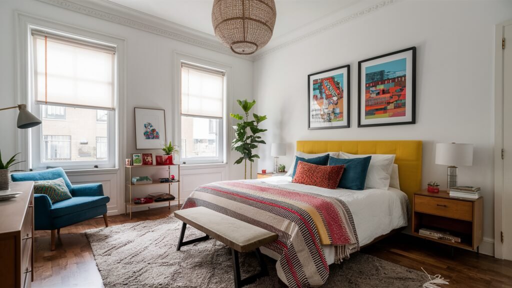 beautiful colorful bedroom