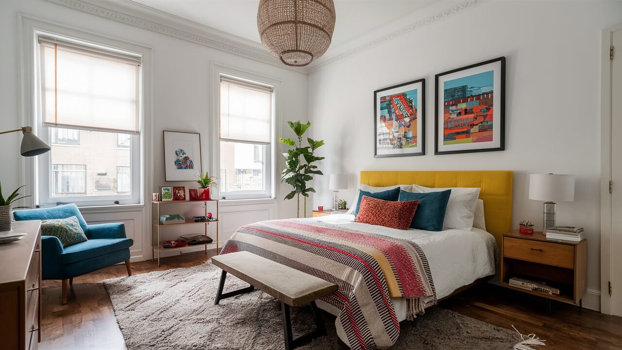 beautiful colorful bedroom