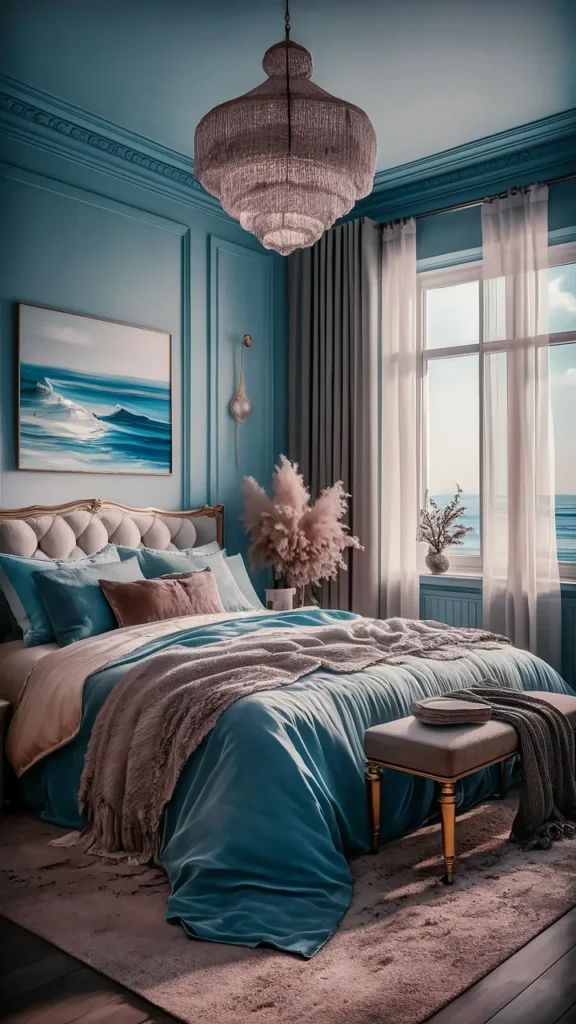 Serene Blue Ocean Bedroom Ideas 