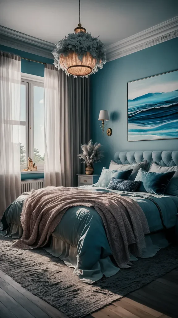 Serene Blue Ocean Bedroom Ideas 