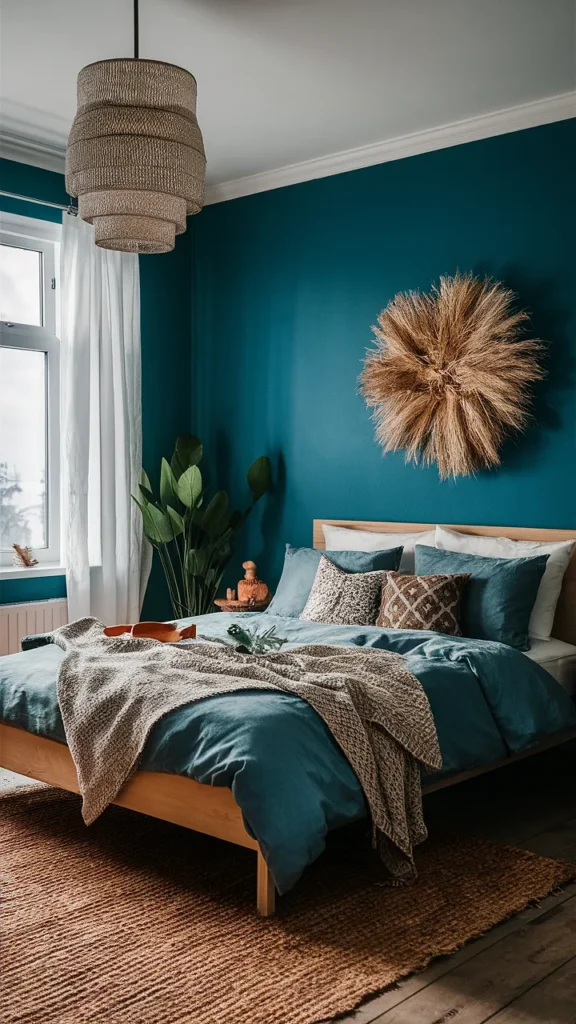 blue boho bedroom