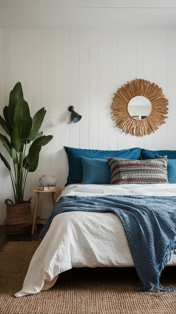 blue boho bedroom