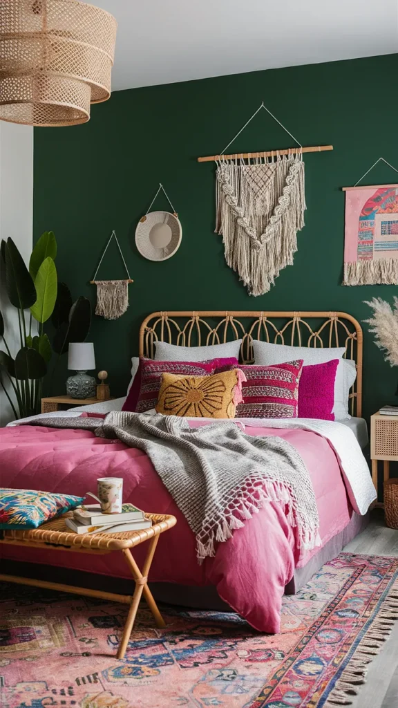 bedroom ideas colorful boho chic