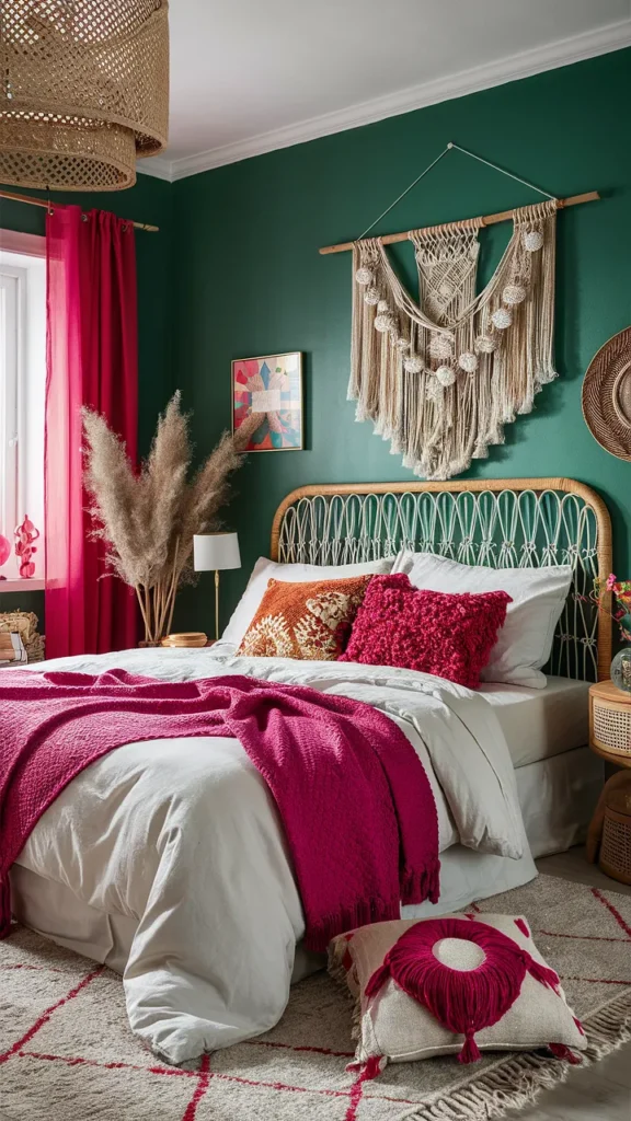 bedroom ideas colorful boho chic