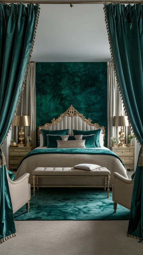 bedroom ideas green emerald