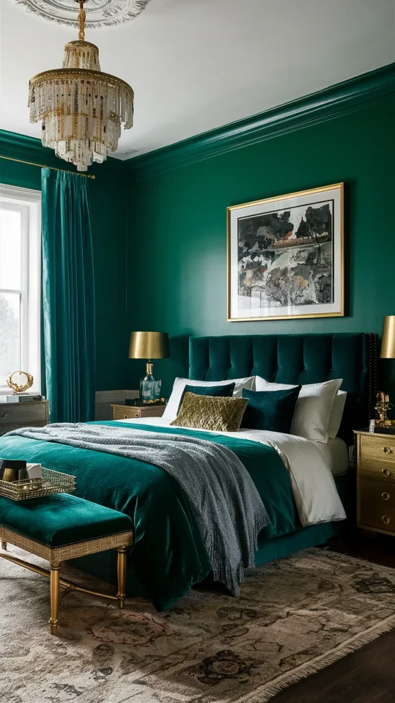 bedroom ideas green emerald elegance