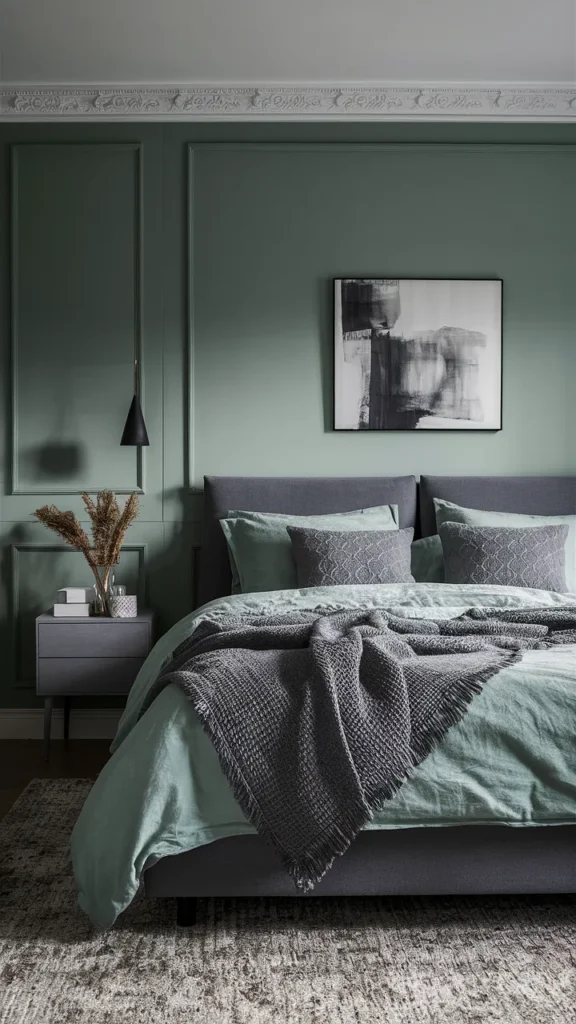 bedroom ideas green grey