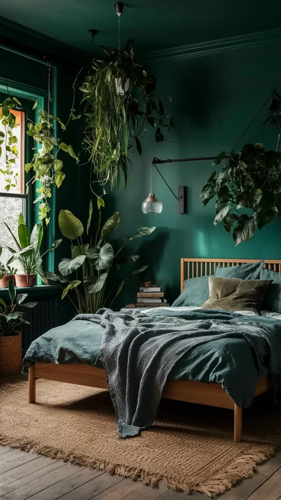 bedroom ideas green modern forest