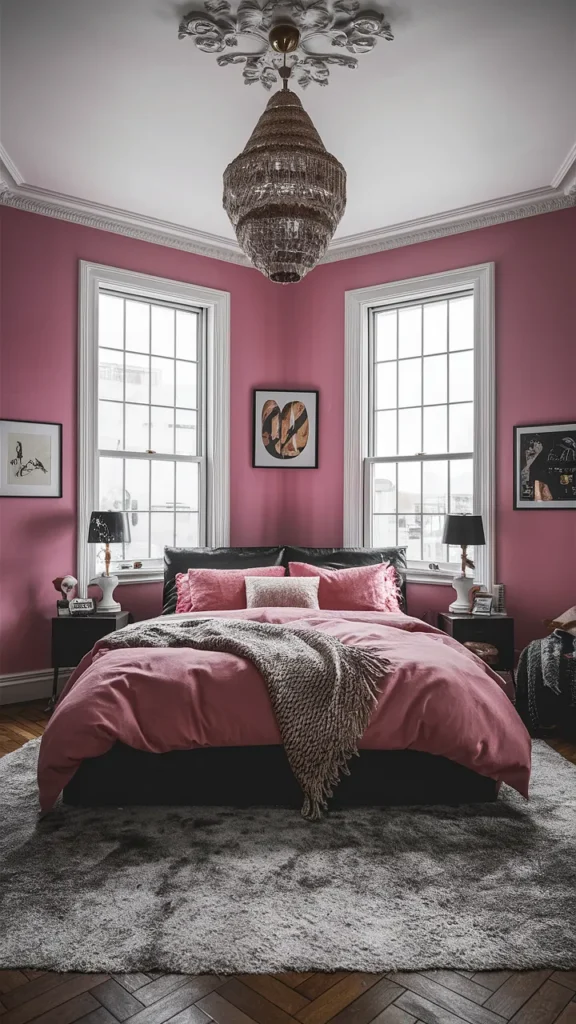 Chic Pink & Black Bedroom Ideas 🖤🌸