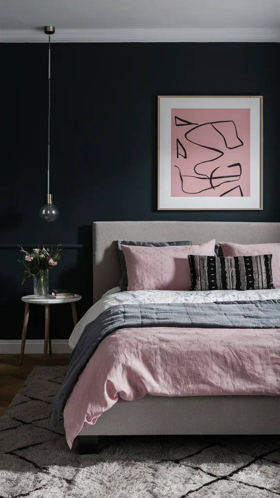 Chic Pink & Black Bedroom Ideas 🖤🌸