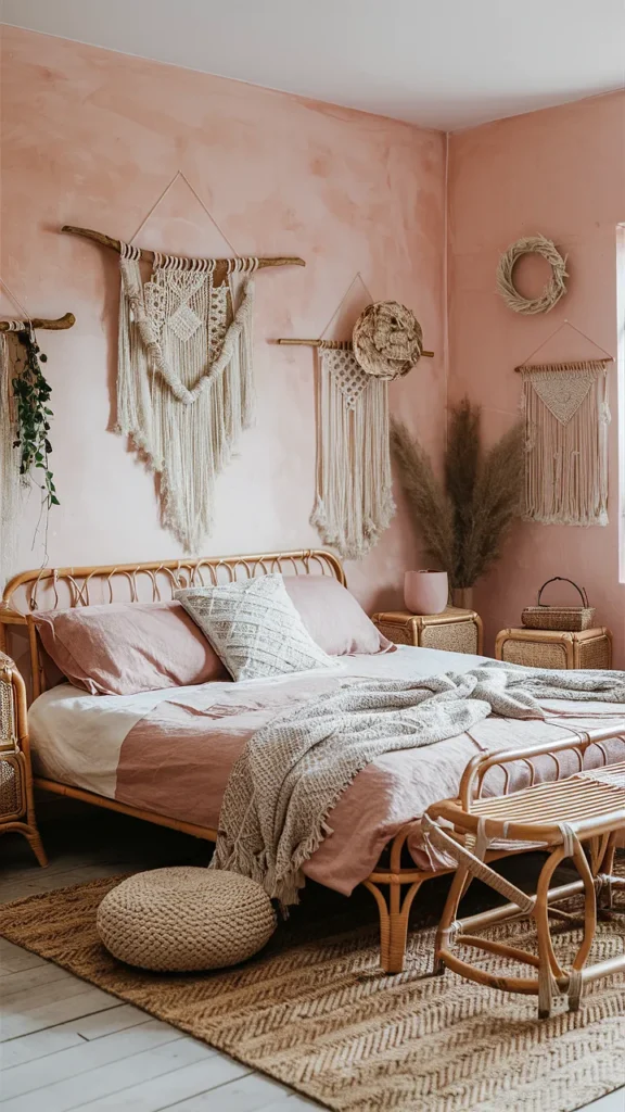 bedroom ideas pink boho