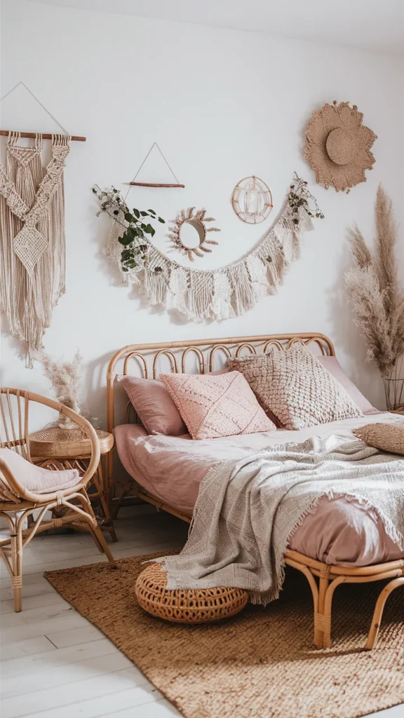 bedroom ideas pink boho
