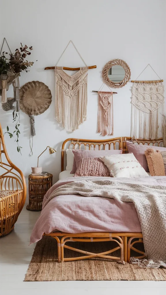 bedroom ideas pink boho