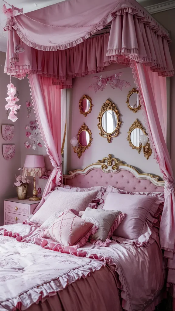 bedroom ideas pink coquette