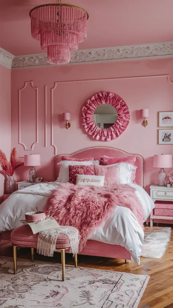 bedroom ideas pink coquette