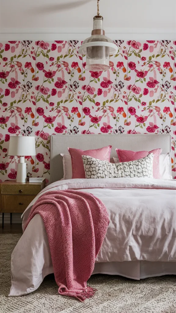 Charming Pink Floral Bedroom Inspiration 🌸
