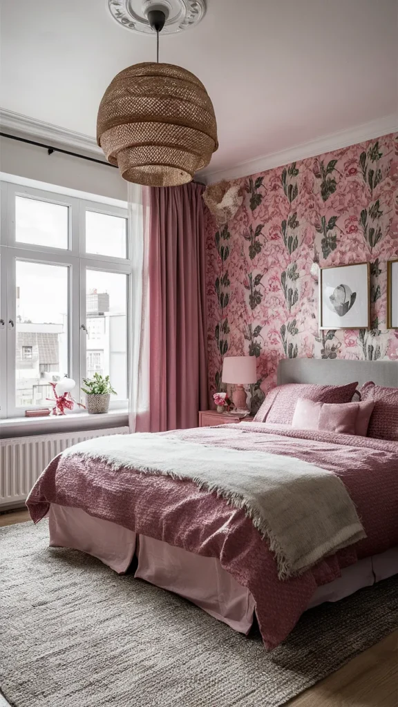 Charming Pink Floral Bedroom Inspiration 🌸