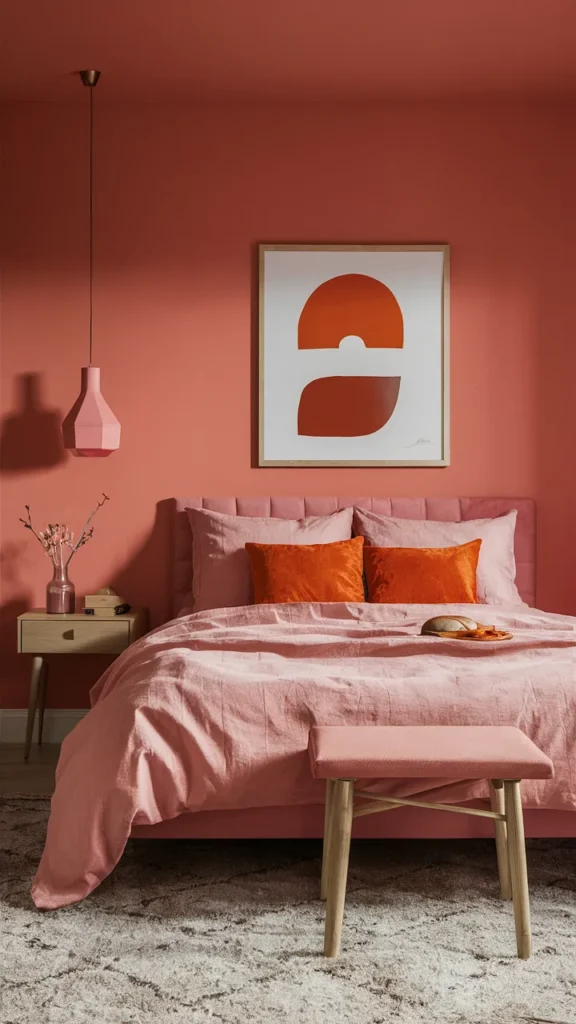 Vibrant Pink and Orange Bedroom Ideas 🍊💖