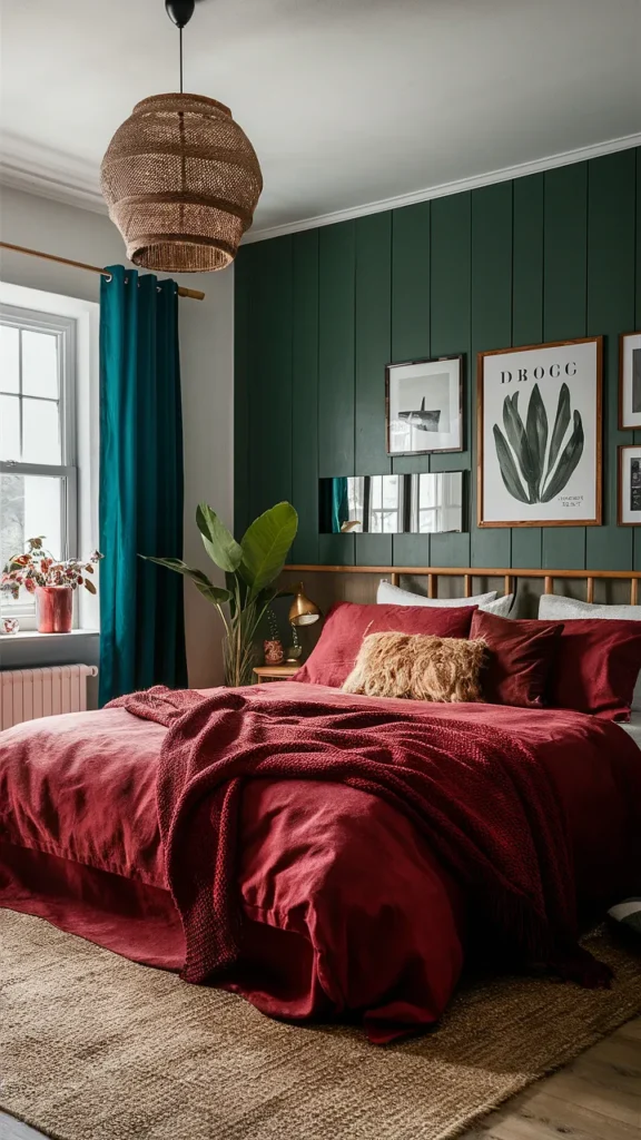 bedroom ideas red green