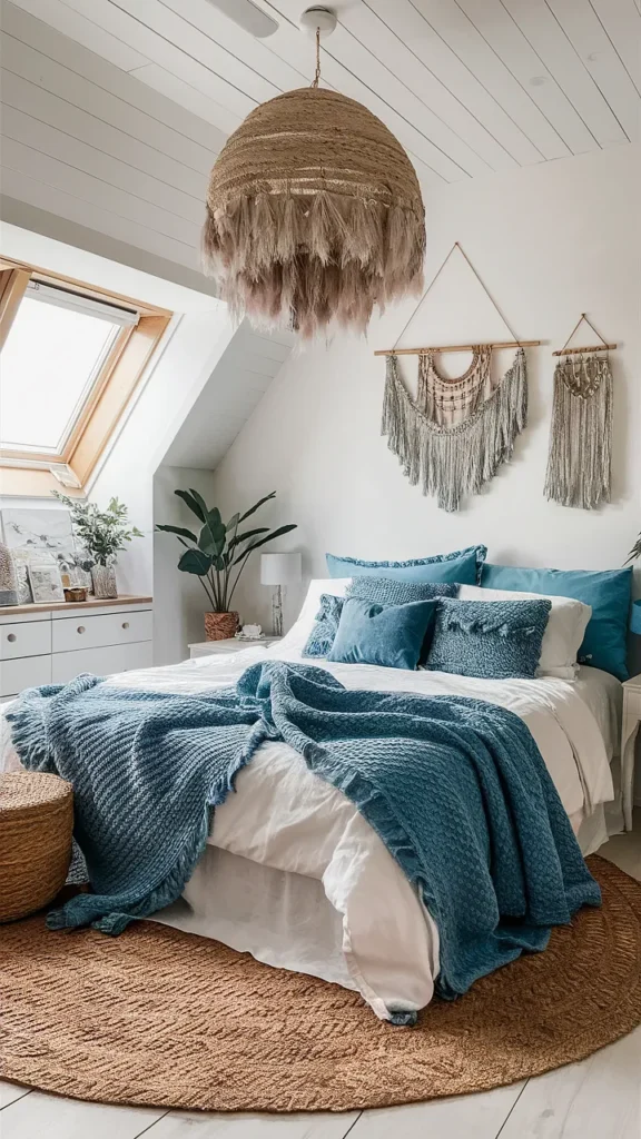 boho beach bedroom ideas blue