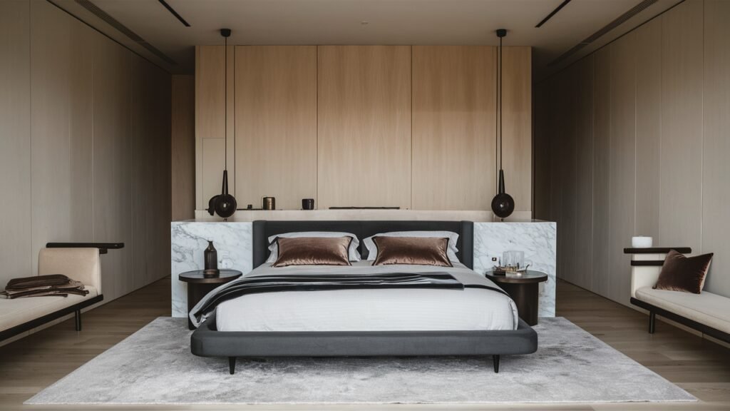 bedroom ideas anthracite bed