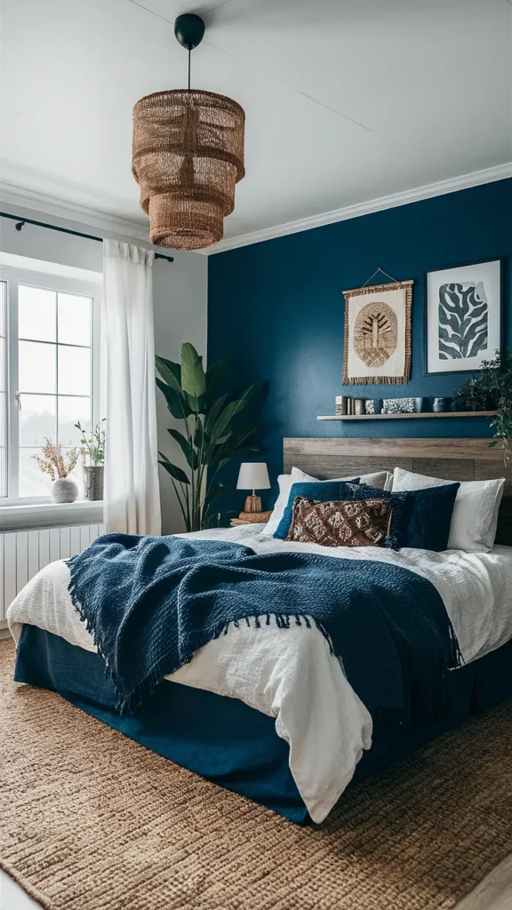 navy blue boho bedroom ideas