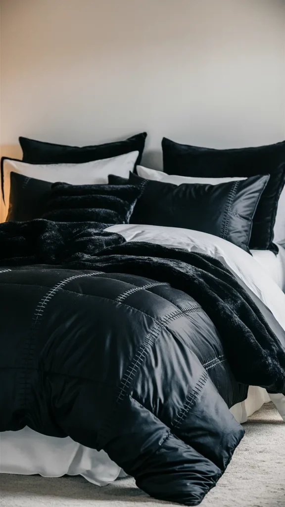 bedroom ideas black comforter