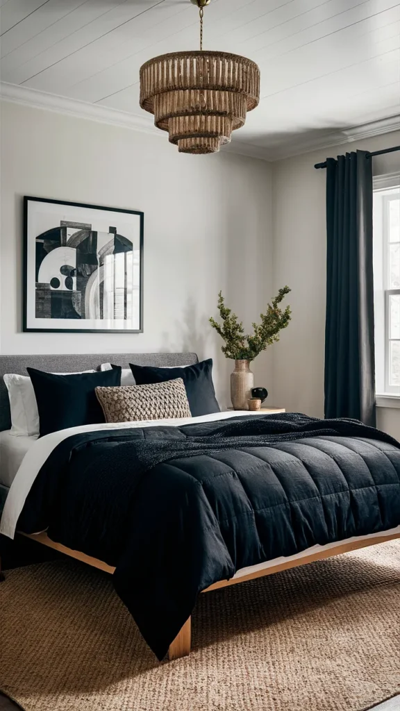 bedroom ideas black comforter