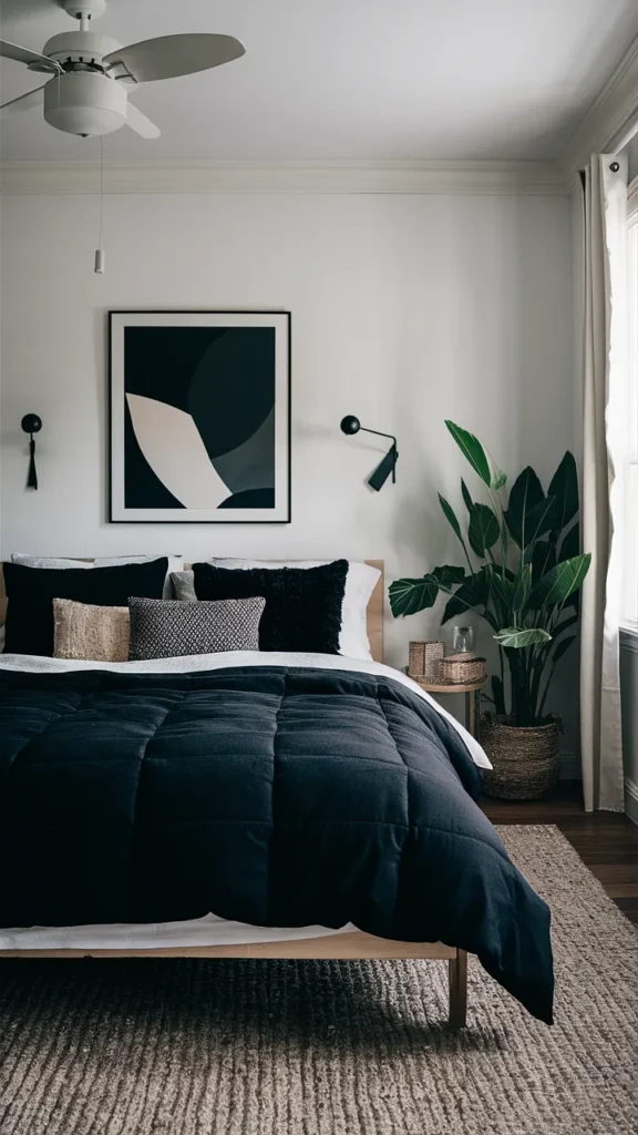 bedroom ideas black comforter