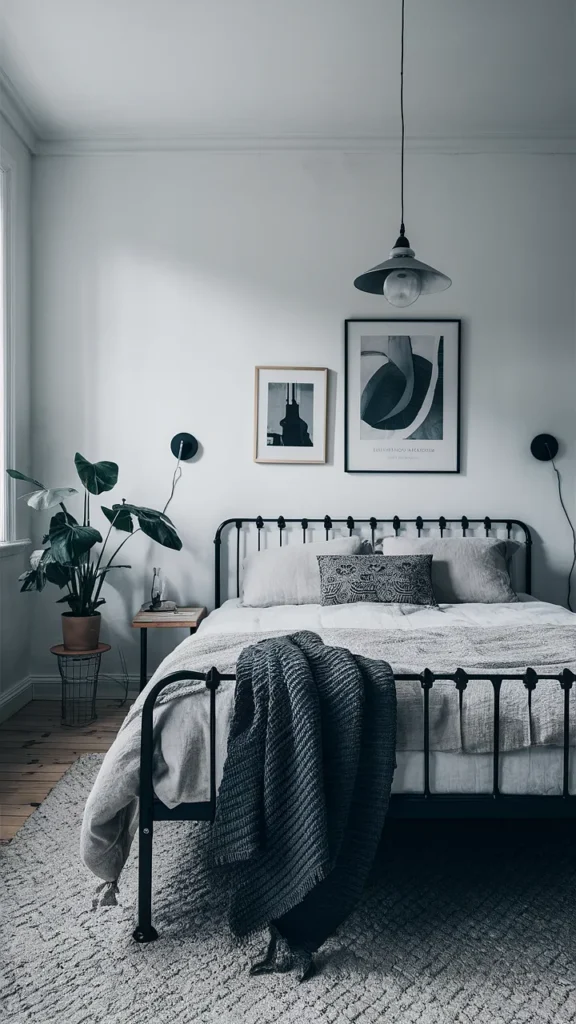 bedroom ideas black iron bed