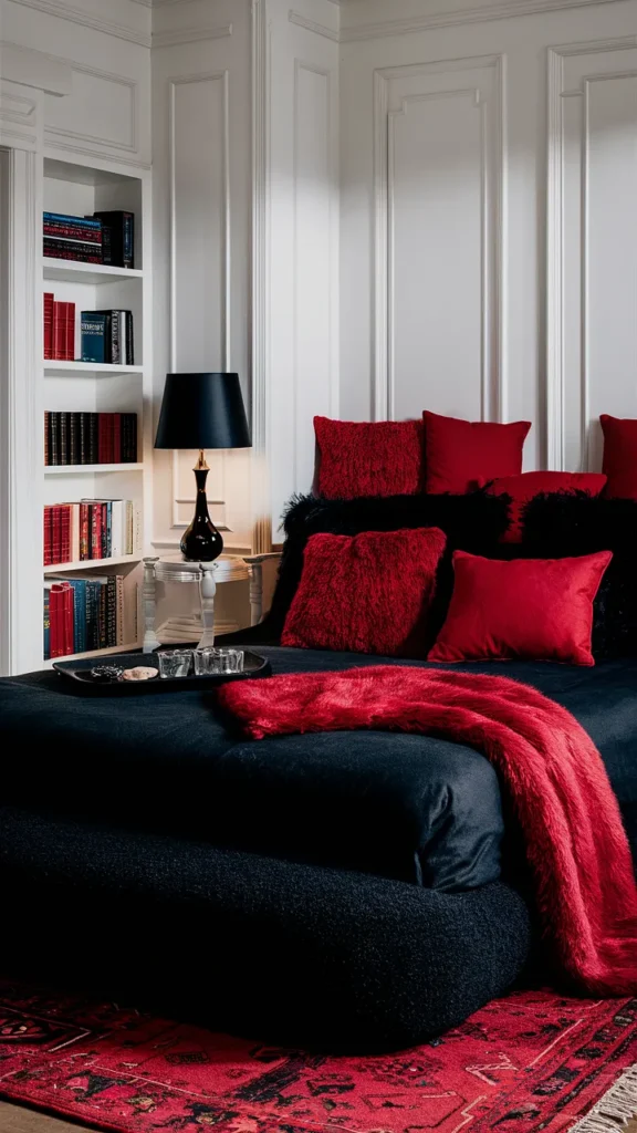bedroom ideas black red