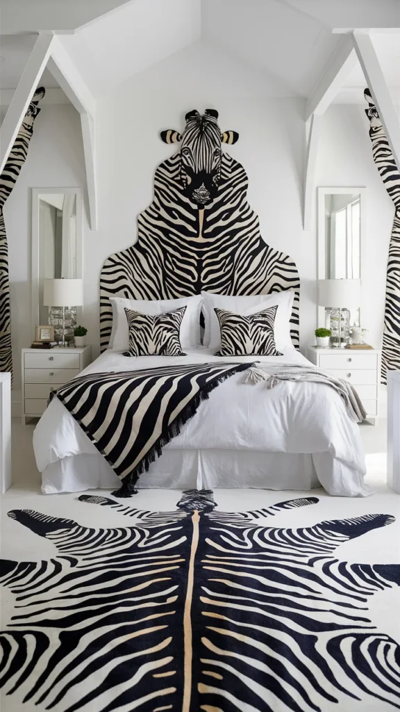 black and white zebra bedroom ideas
