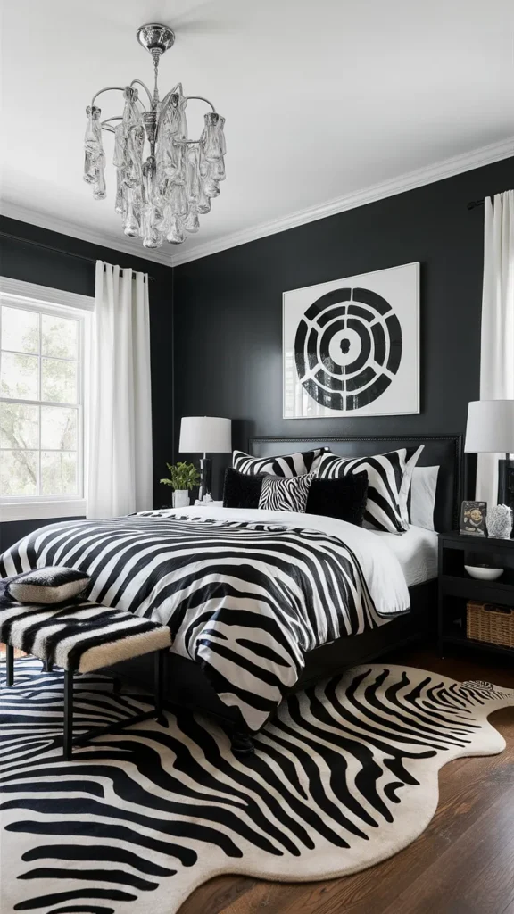 black and white zebra bedroom ideas