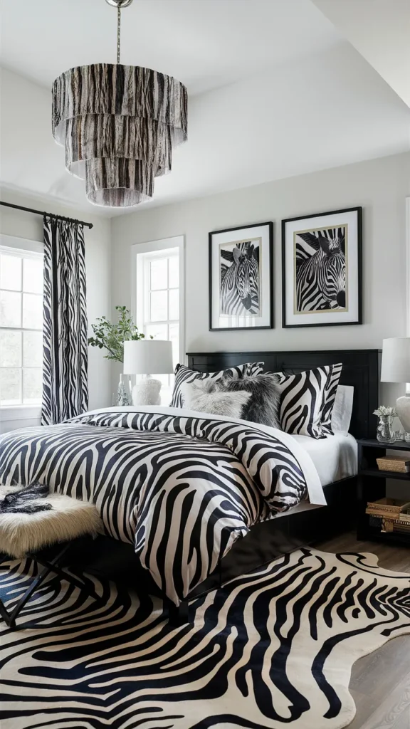 black and white zebra bedroom ideas