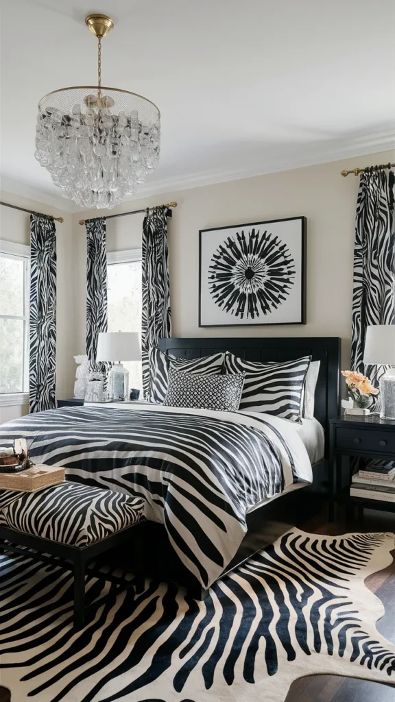 black and white zebra bedroom ideas