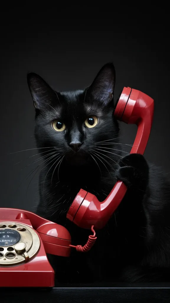 black cat fall phone wallpaper