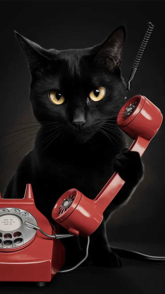black cat fall phone wallpaper