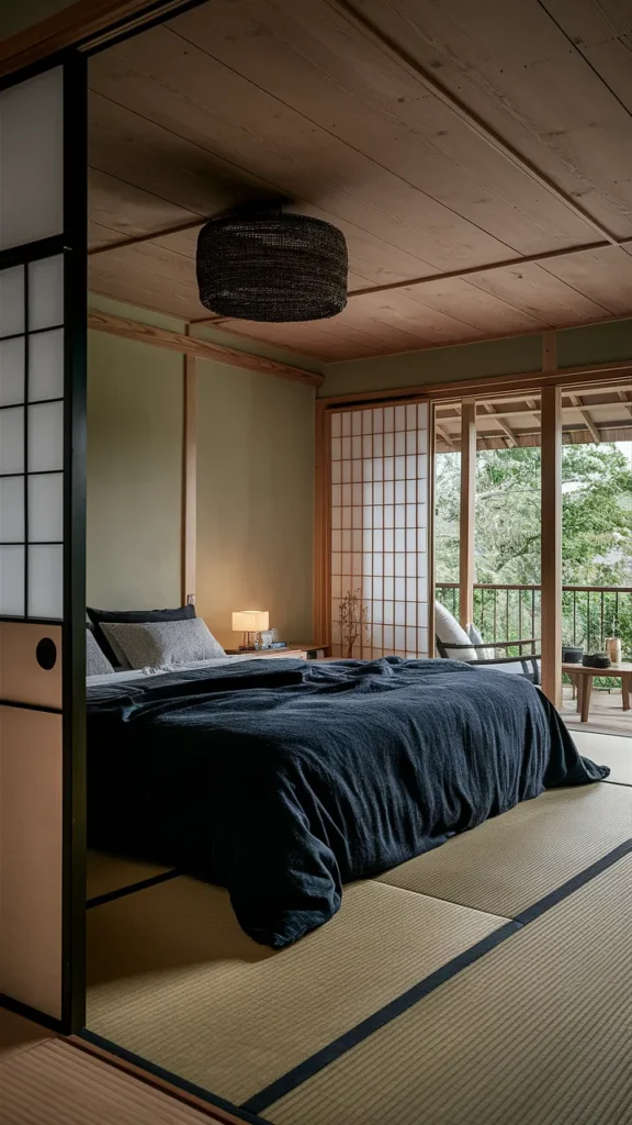 black japanese bedroom ideas