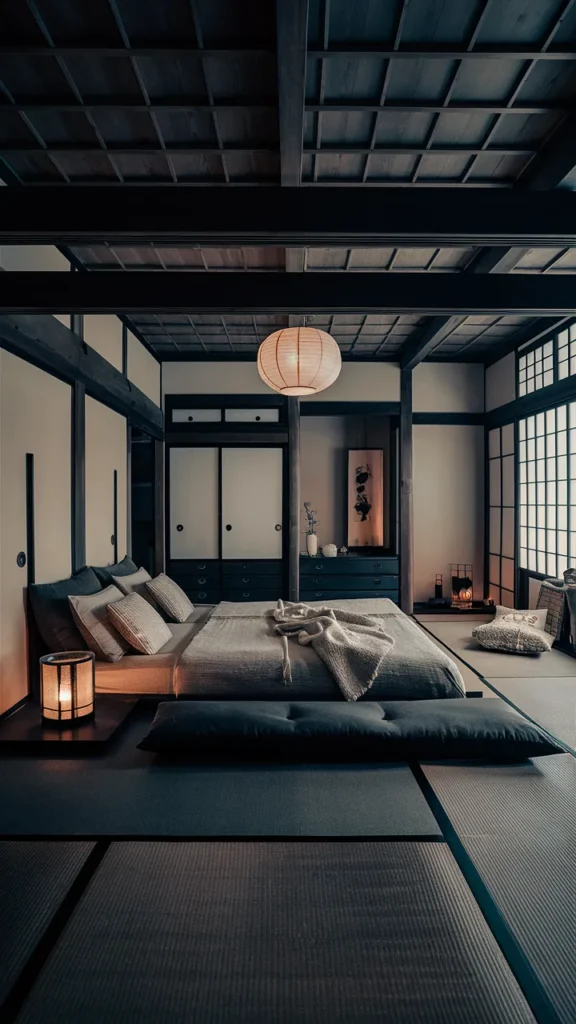 black japanese bedroom ideas