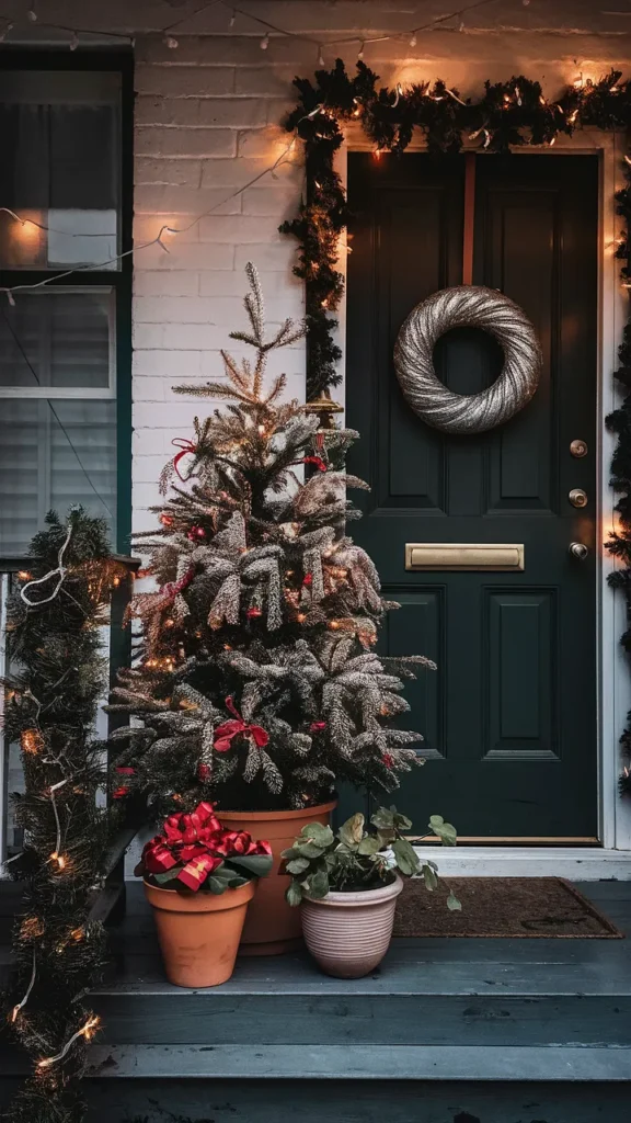 christmas porch decor apartment