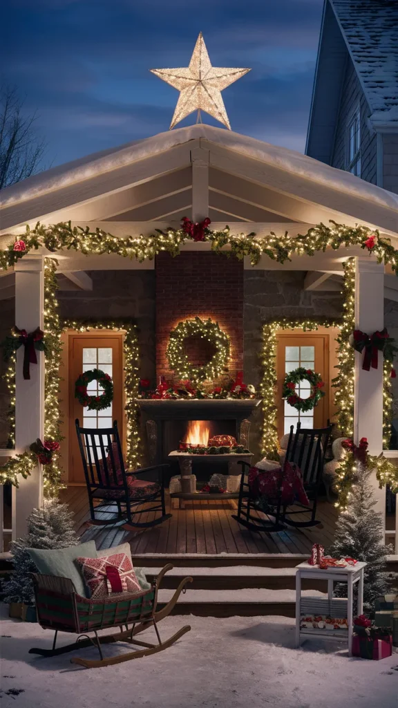 christmas porch decor farmhouse