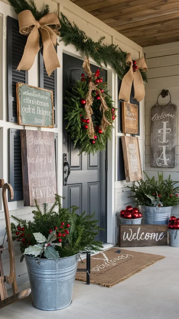 christmas porch decor farmhouse