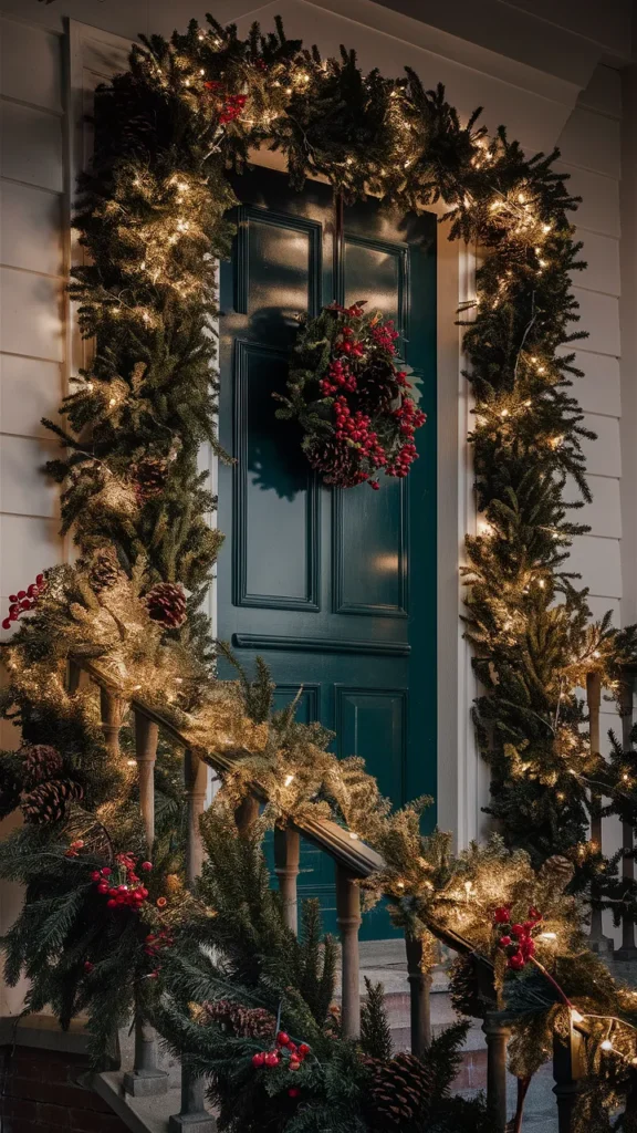 christmas porch decor garland