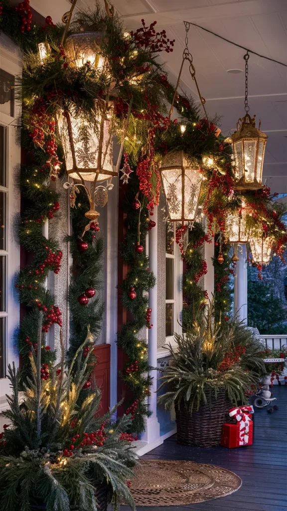 christmas porch decor hanging