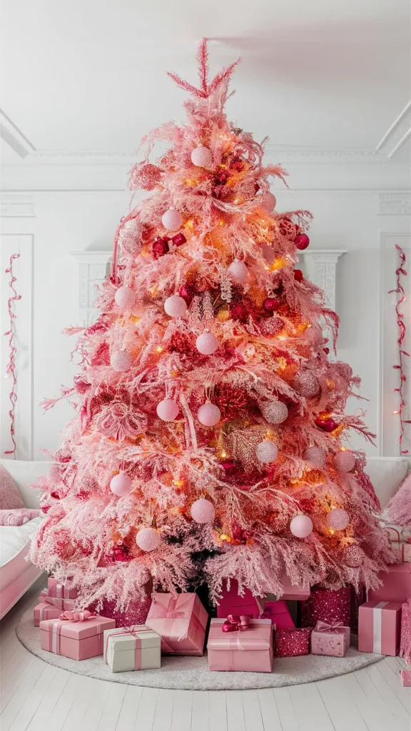christmas tree ideas aesthetic pink