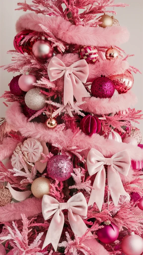 christmas tree ideas aesthetic pink