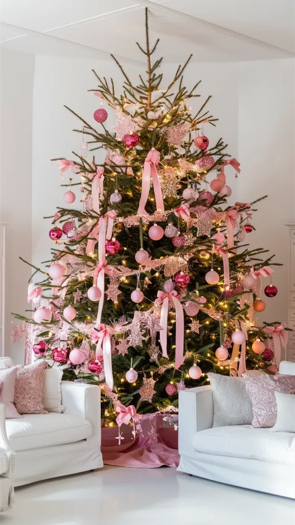 christmas tree ideas aesthetic pink