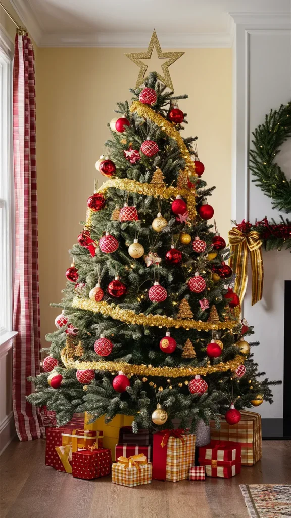 christmas tree ideas red and yellow