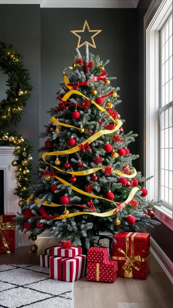 christmas tree ideas red and yellow
