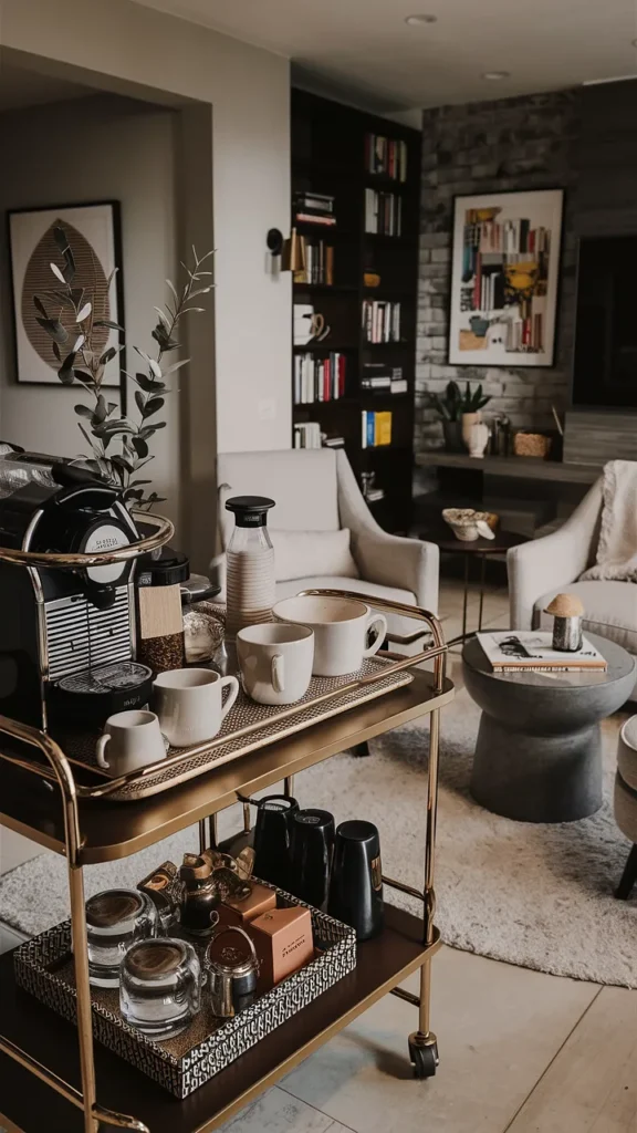 coffee bar ideas in living room